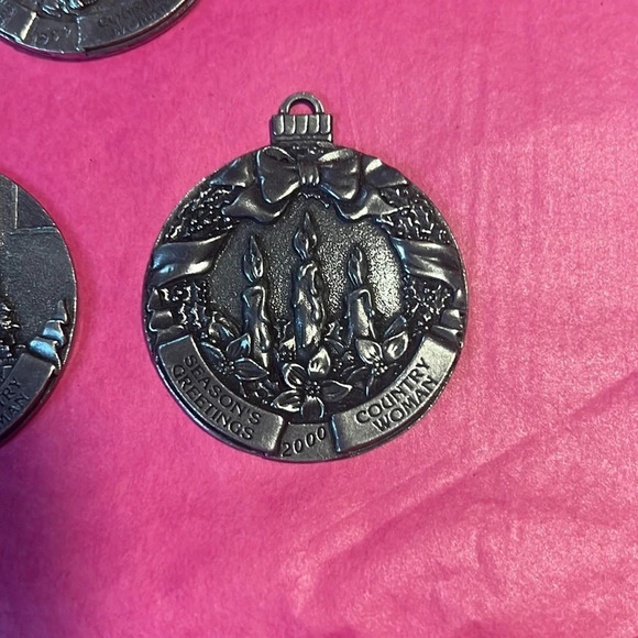 Country woman pewter Christmas ornaments from the 90’s. Like new. - Picture 2 of 5